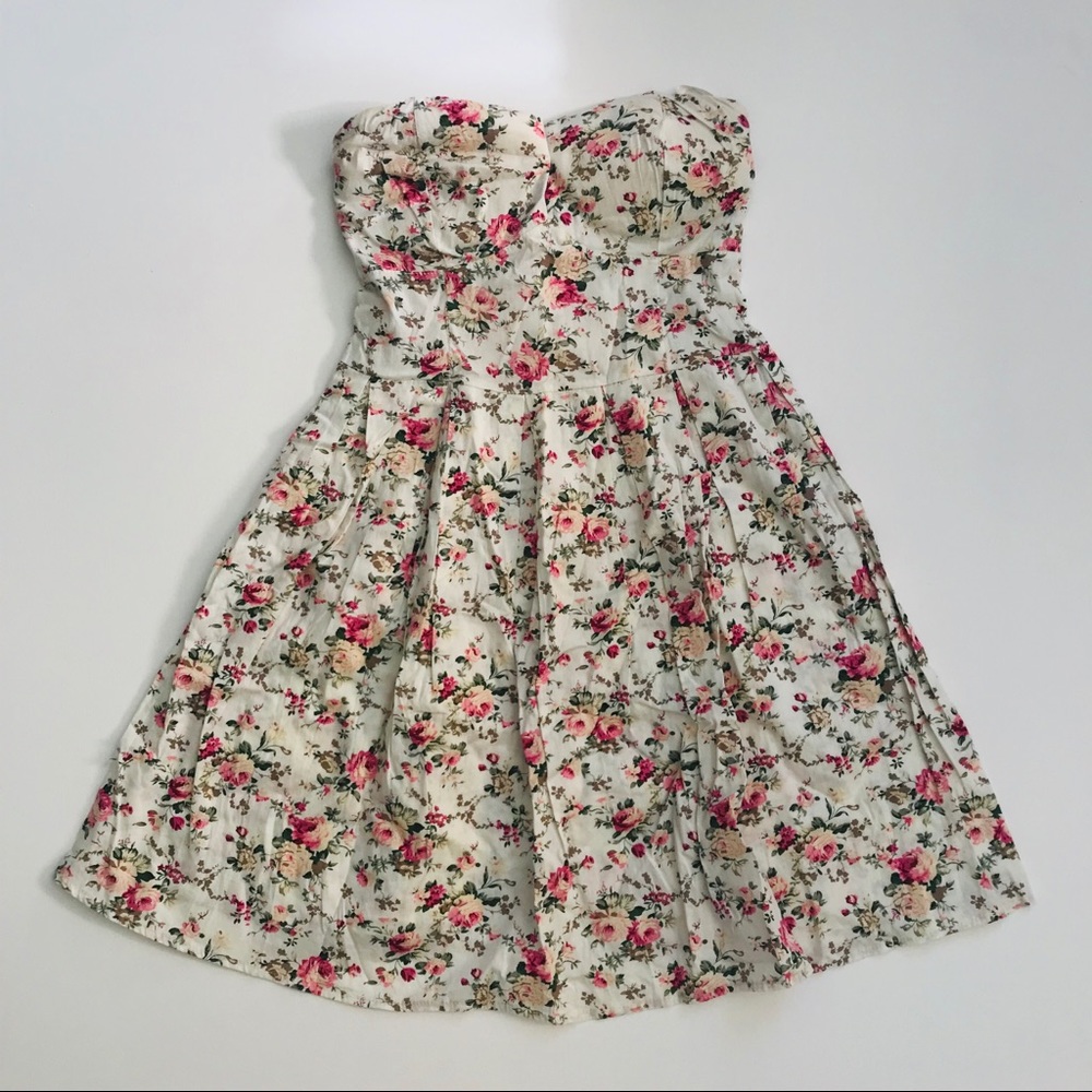 FREE with bundle Floral Strapless Mini Dress